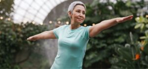 woman stretching